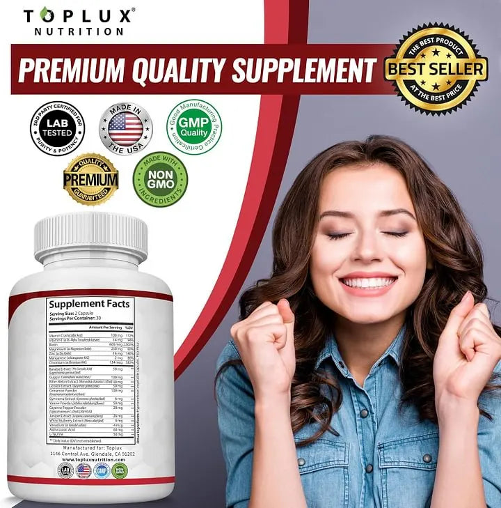Blood Sugar Complex 20 Vitamins & Minerals Support Overall Health