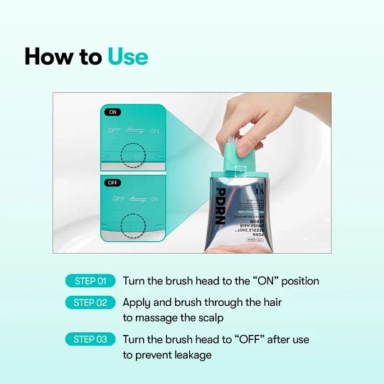 PDRN Reedle Shot Hair Brush Serum with Original Liquid Microneedling & PDRN | Large-Capacity Full Scalp Care, Hair Thickening, Fuller-Looking Hair & Daily Root Care | Hairline, Roots, Baby Hair & Dry Scalp | Korean Haircare