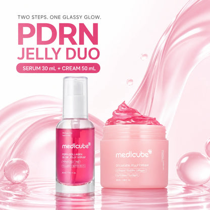 [medicube]  PDRN Pink Collagen Glow Jelly Serum | Lightweight Water-Jelly For Plump & Supple Skin - Radiance & Elasticity Care, Korean Skin Care 1.01 fl.oz