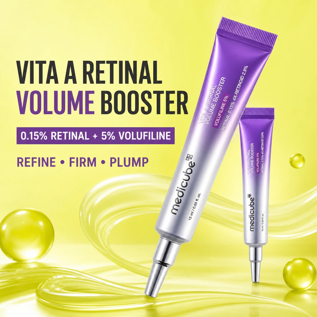 [NEW] [medicube] Vita A Retinal Volume Booster | Retinal + Volufiline + 4X-Retinoid + 4X Micro Boost | Anti-aging, Plumping | Care for Pores, Look of Fine Lines, Skin Elasticity & Firmness For Smoother, Firmer & Youthful-looking Skin | Korean Skincare