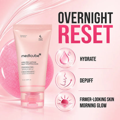 [medicube] PDRN Pink Caffeine Overnight Wrapping Mask : SLEEP, SHED, AND GLOW!