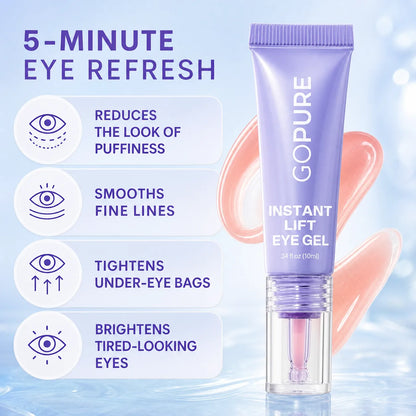 🏆¡NUEVO! Gel para ojos de efecto lifting instantáneo GoPure - Para hinchazón y bolsas, arrugas, líneas de expresión y ojeras, cuidado de la piel antienvejecimiento para hombres y mujeres con biotecnología que actúa sobre el colágeno