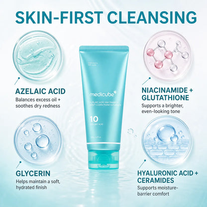 [NEW] Azelaic Acid Gummy Whip Cleanser | Cleansing Foam For Troubled Skin | Use After Spot Care & Excess Sebum Control | Niacinamide, Glycerin | Soothing, Pore Cleansing Face Wash | Korean Skincare