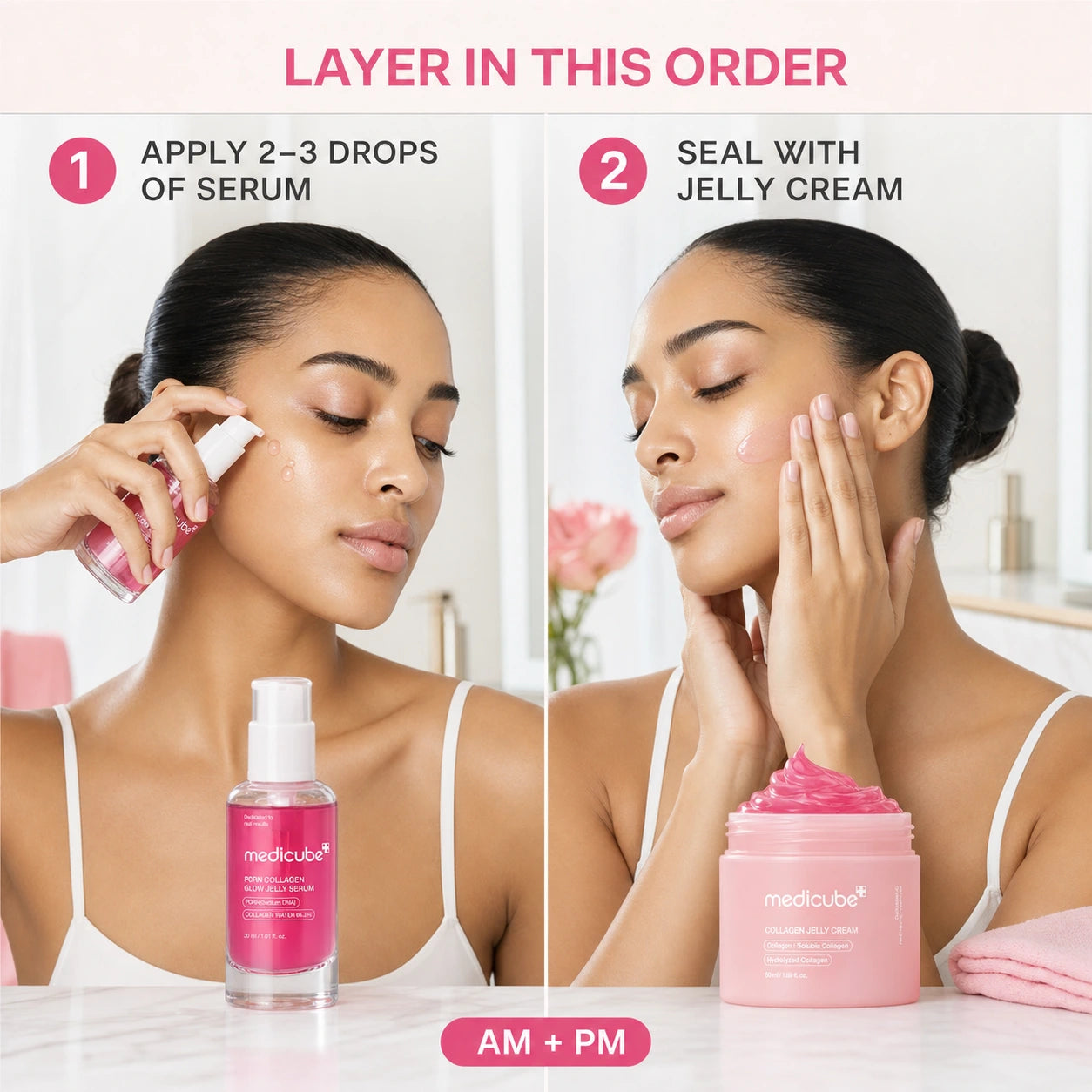 [medicube]  PDRN Pink Collagen Glow Jelly Serum | Lightweight Water-Jelly For Plump & Supple Skin - Radiance & Elasticity Care, Korean Skin Care 1.01 fl.oz