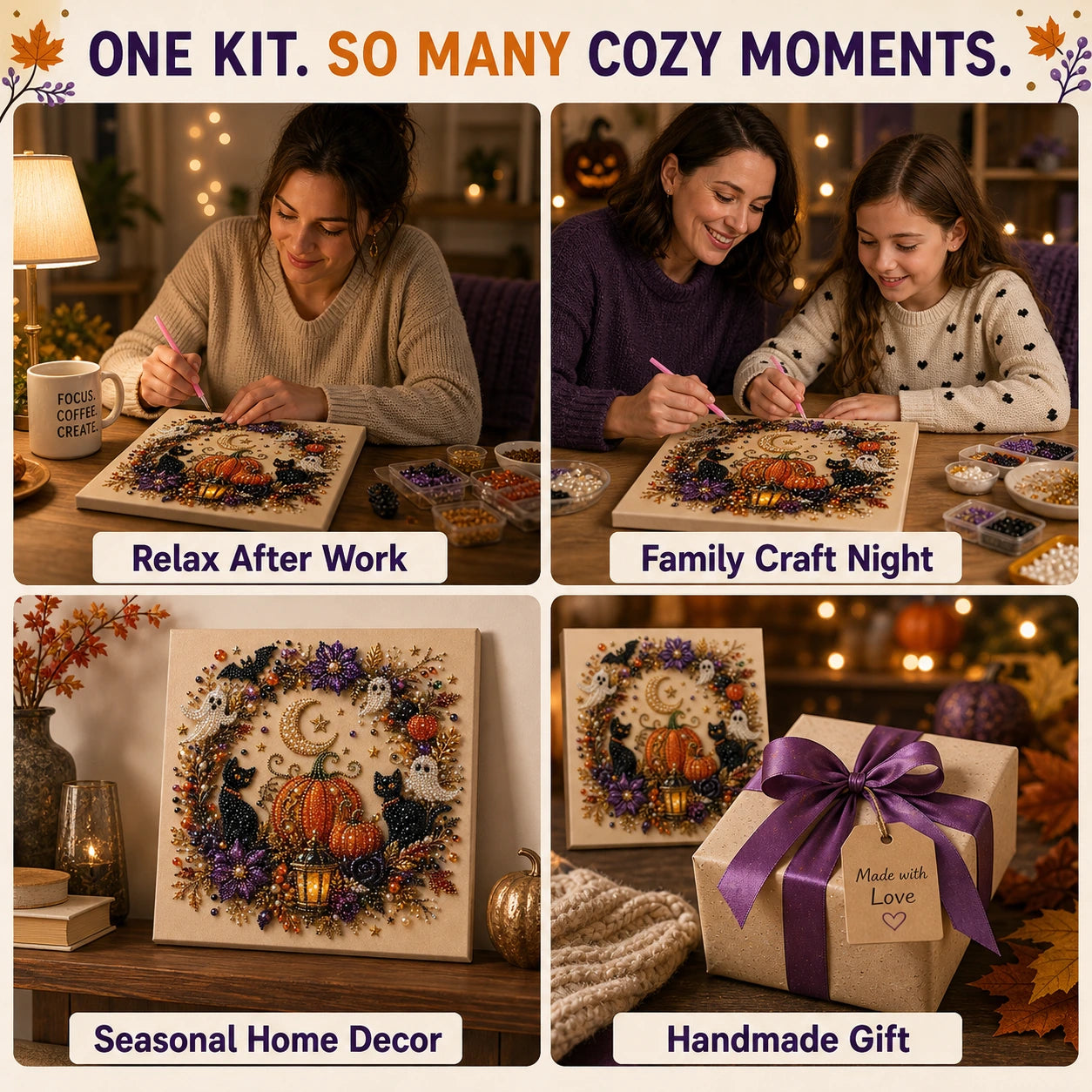 👻 Halloween Ghost Pearl Art DIY Kit