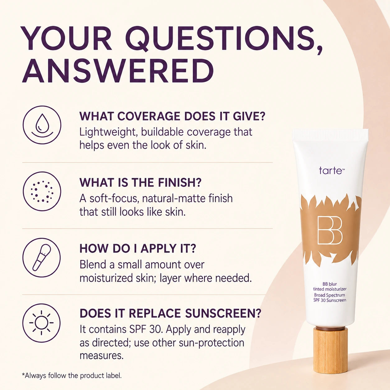 tarte BB blur tinted moisturizer SPF 30 - instantly brightens, hydrates & smooths your skin