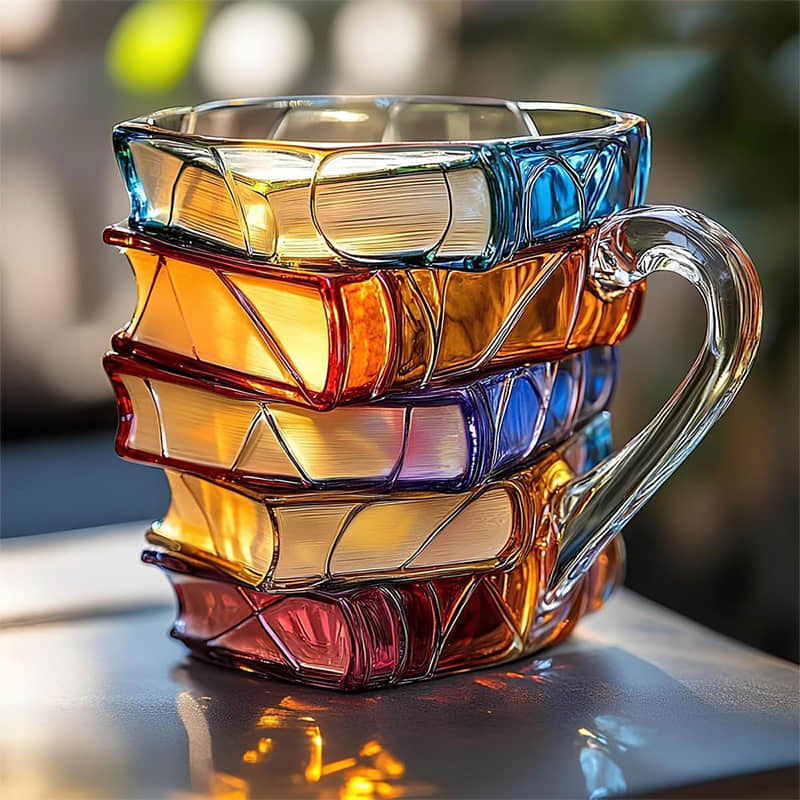 📚 3D Painted Book Mug – Unique Resin Coffee Cup for Readers & Book Lovers🍵