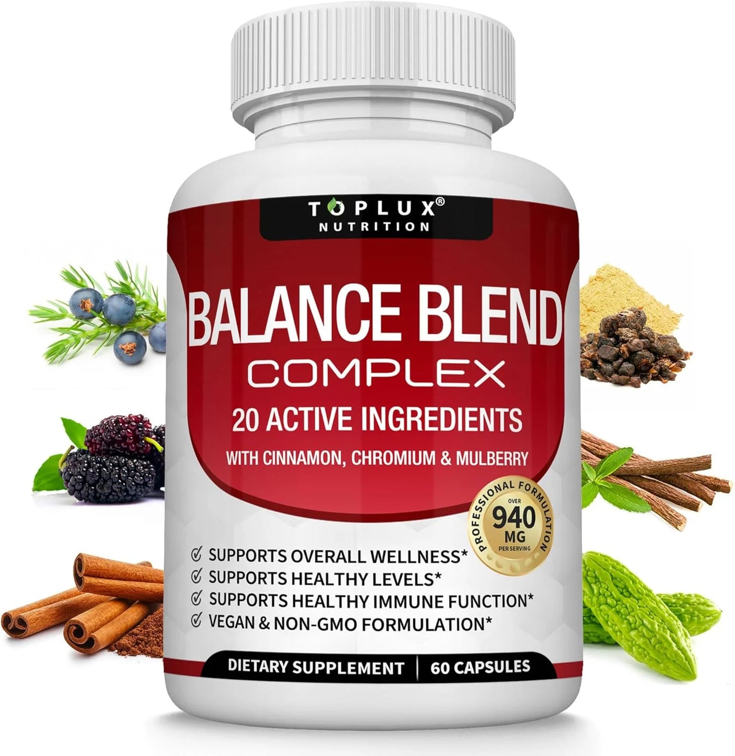 Blood Sugar Complex 20 Vitamins & Minerals Support Overall Health