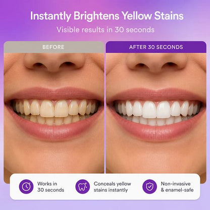 [Recommended by Kim Kardashian] Hismile V34 Colour Corrector - Tooth Stain Concealer, Temporary Brightening Booster, Purple Toothpaste, Colour Correcting