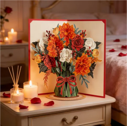 🏆Valentine's Day Limited Edition! 🌼💌 Forever-Blooming 3D Flower Pop-Up Card– Personalized Love Message & Everlasting Bloom 🎁