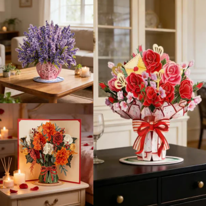 🏆Valentine's Day Limited Edition! 🌼💌 Forever-Blooming 3D Flower Pop-Up Card– Personalized Love Message & Everlasting Bloom 🎁