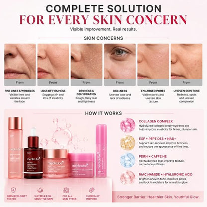 [🏆Directly Sourced from Korea |🥇 Korea's #1 Anti-Aging Skincare Set] - My Real Age Set | 5-step Longevity, Anti- Aging Routine l PDRN & Volufiline & Collagen & NAD+ EGF Complex l Cares for Look of Fine Lines, Firming Care, Radiant & Youthful Looking