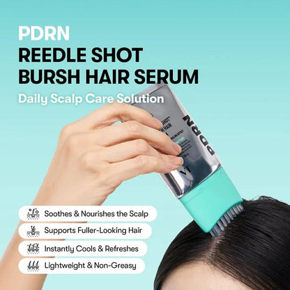 PDRN Reedle Shot Hair Brush Serum with Original Liquid Microneedling & PDRN | Large-Capacity Full Scalp Care, Hair Thickening, Fuller-Looking Hair & Daily Root Care | Hairline, Roots, Baby Hair & Dry Scalp | Korean Haircare