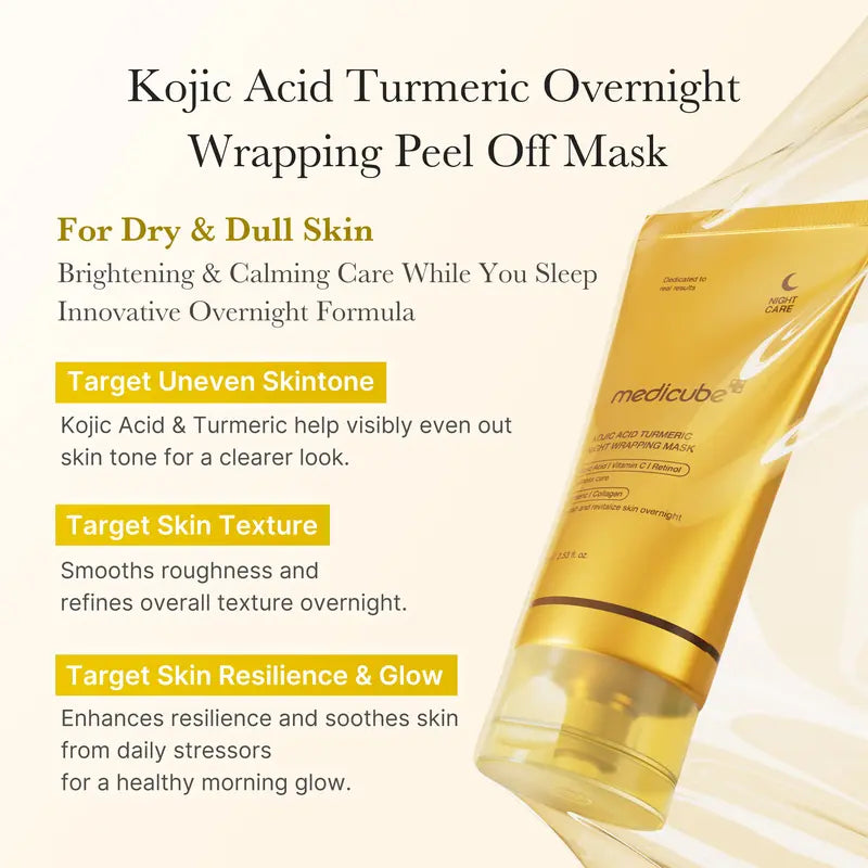 Kojic Acid Turmeric Night Wrapping Mask | Overnight Wrapping Mask, Morning Shed, Turmeric, Niacinamide, Vitamin C