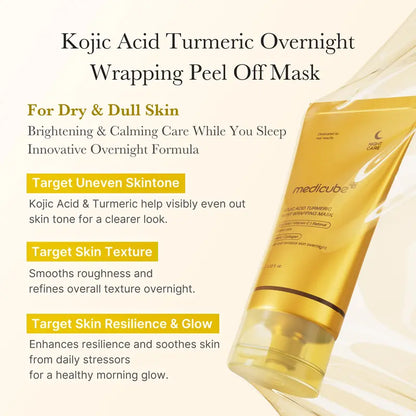 Kojic Acid Turmeric Night Wrapping Mask | Overnight Wrapping Mask, Morning Shed, Turmeric, Niacinamide, Vitamin C