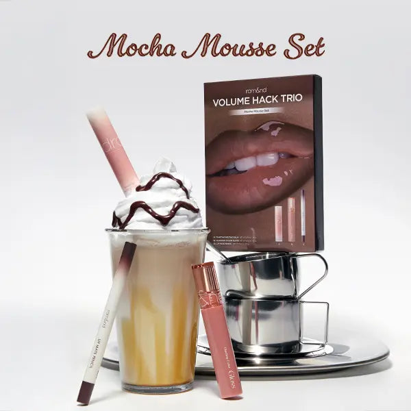 rom&nd LIP VOLUME HACK TRIO (3 Shades, Lip Mate Pencil 0.5g & Melting Balm 3.5g & Color Gloss 4g)