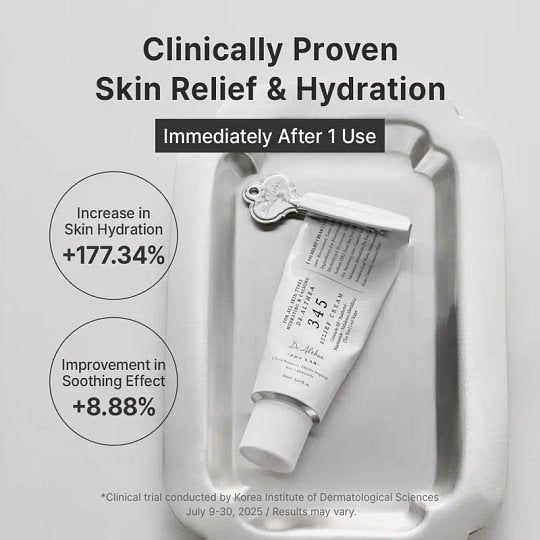 345 Relief Cream - Daily Face Moisturizer, Blemish Relief Care, Soothing Recovery, Vegan Korean Skincare