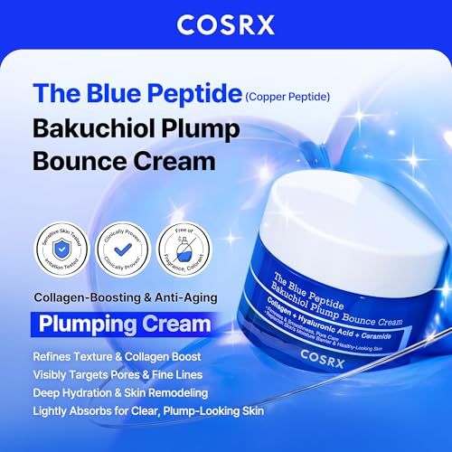 COSRX The Blue Copper Peptide Serum & Cream Duo - Blue Copper Peptide Serum 1.69 fl oz + Blue Copper Peptide Cream 1.76 oz.