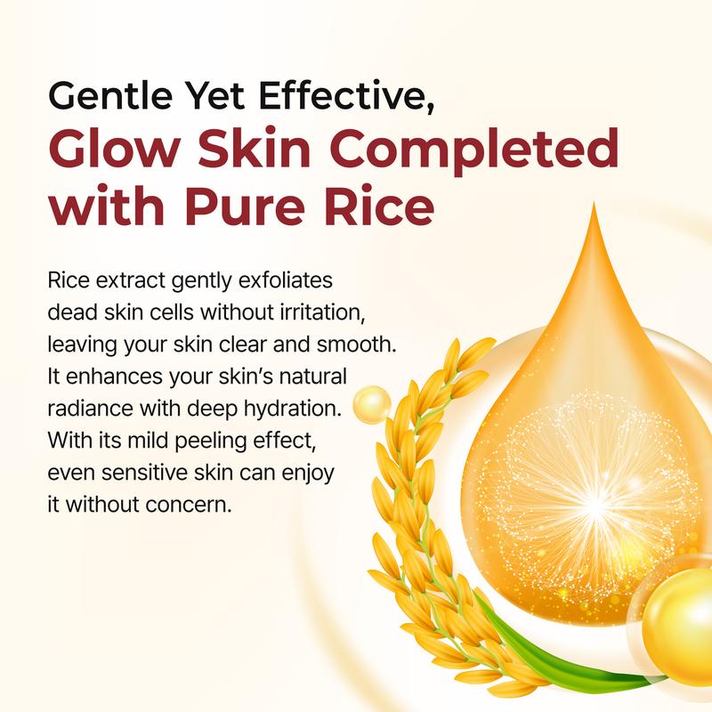 Dr.Melaxin Peel Shot Glow White and Black Rice Ampoule Duo, Soft Exfoliating Face and Body Scrub Dead Skin Cells, Blackheads Remover for All Skin Types