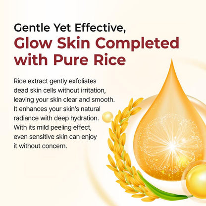 Dr.Melaxin Peel Shot Glow White and Black Rice Ampoule Duo, Soft Exfoliating Face and Body Scrub Dead Skin Cells, Blackheads Remover for All Skin Types