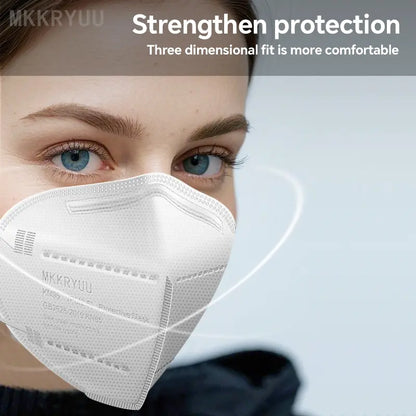 KN95 Mask, 5-layer breathable mask, filtration efficiency>95%, suitable for construction sites, decoration outdoors, protecting your health