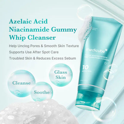 [NEW] Azelaic Acid Gummy Whip Cleanser | Cleansing Foam For Troubled Skin | Use After Spot Care & Excess Sebum Control | Niacinamide, Glycerin | Soothing, Pore Cleansing Face Wash | Korean Skincare