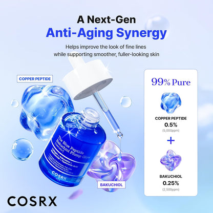 COSRX The Blue Copper Peptide Serum & Cream Duo - Blue Copper Peptide Serum 1.69 fl oz + Blue Copper Peptide Cream 1.76 oz.