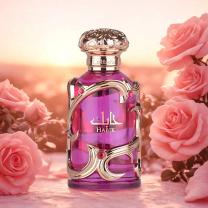 Lattafa Habik Women's Eau de Parfum Natural Spray, 100ml (3.4 fl oz) Vanilla Rose Women Perfumes, Elegant Subtle Scent Single Item