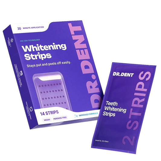 🦷DRDENT Purple Teeth Whitening Strips - 7/21 Whitening Sessions - Non Sensitive Teeth Whitening - Peroxide-Free🦷