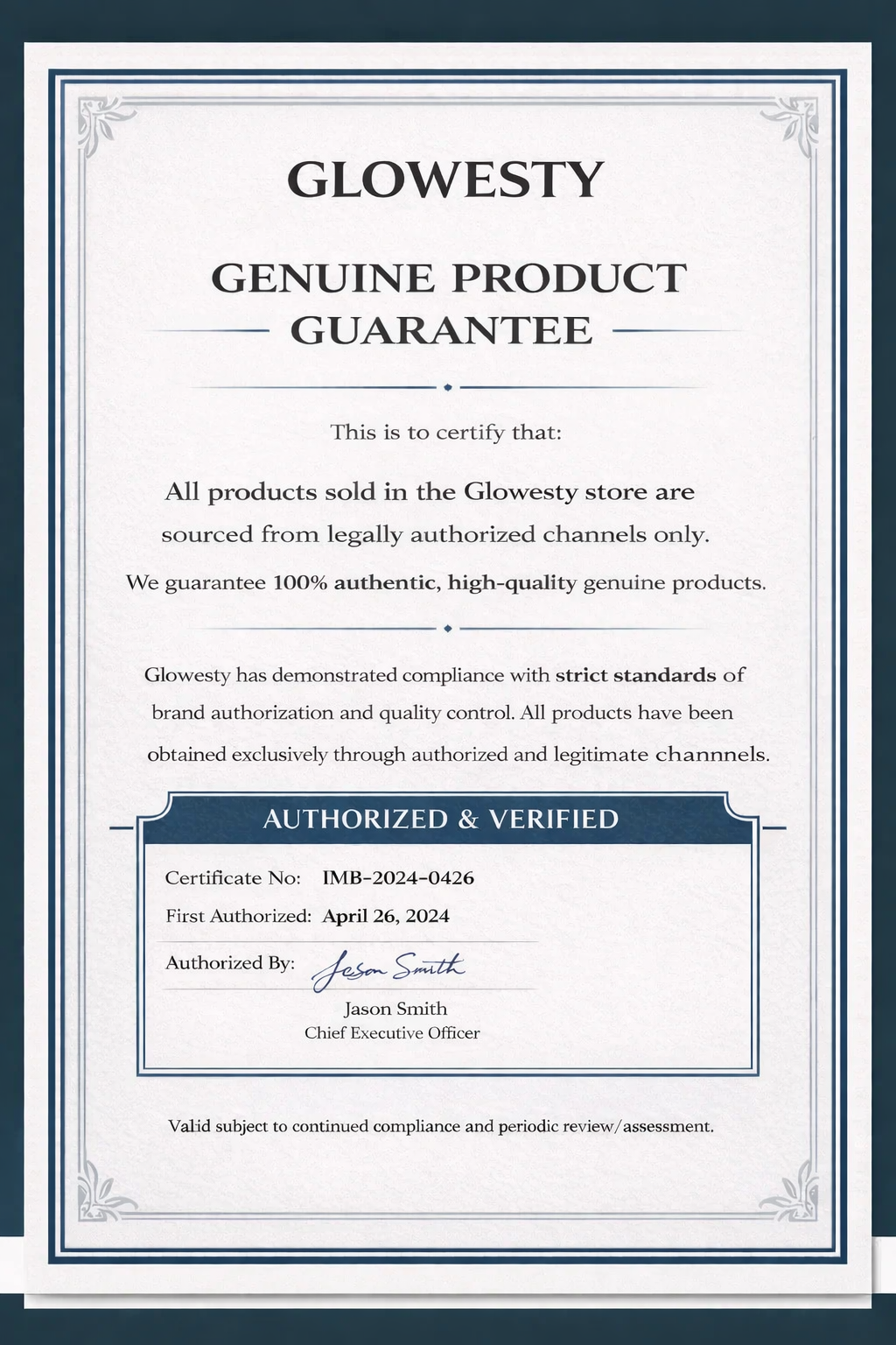 Authorization certificate