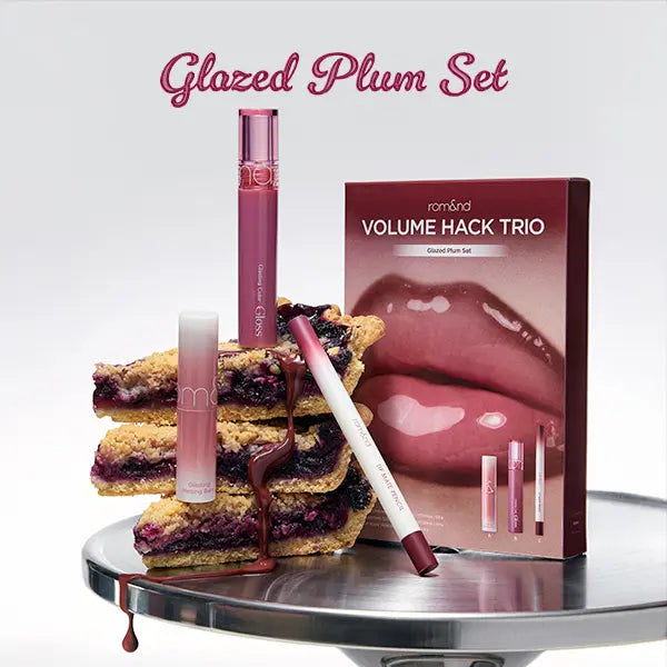 rom&nd LIP VOLUME HACK TRIO (3 Shades, Lip Mate Pencil 0.5g & Melting Balm 3.5g & Color Gloss 4g)