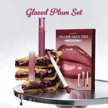 rom&nd LIP VOLUME HACK TRIO (3 Shades, Lip Mate Pencil 0.5g & Melting Balm 3.5g & Color Gloss 4g)