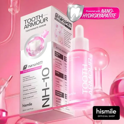 Hismile Tooth Armour Fluoride Free Toothpaste Serum, Nano Hydroxyapatite Toothpaste, Appropriate for Sensitive Teeth, Supports Tooth Enamel, Niacinamide Toothpaste, Advanced Enamel Support | 20 ml