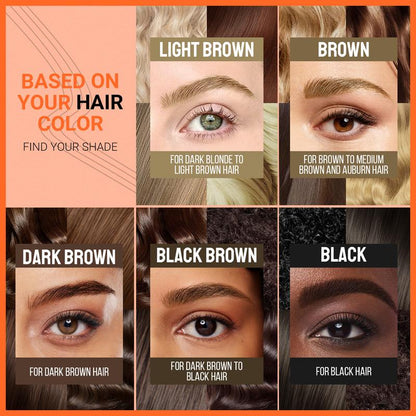 4D Brow Pen, 2-in-1 Eyebrow Pencil with Waterproof Microblading and Dual-Ended Eyeliner Brush for Natural Brow M